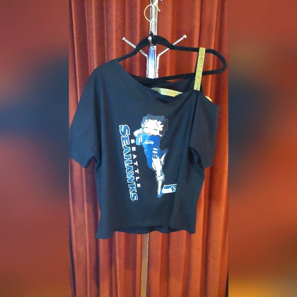 Betty Boop Football Off Shoulder Blouse